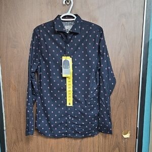 Ted Baker Size S Black Floral Button Down Dress Shirt